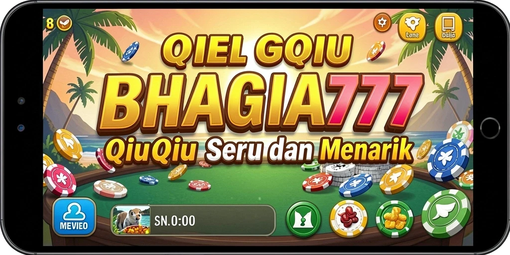 Tampilan gameplay seru di BAHAGIA777 dengan kartu QiuQiu.