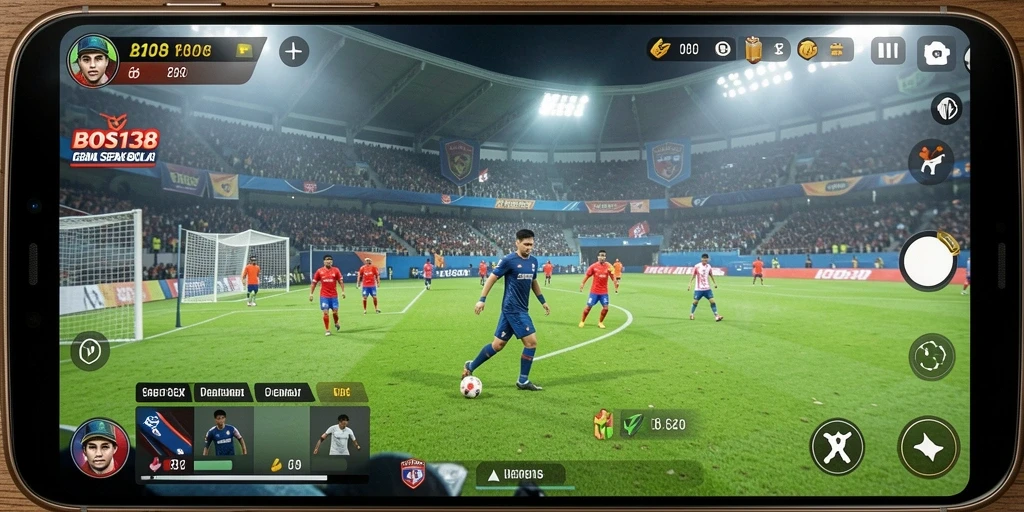Tangkapan layar BOS138 menampilkan aksi seru pertandingan sepak bola.