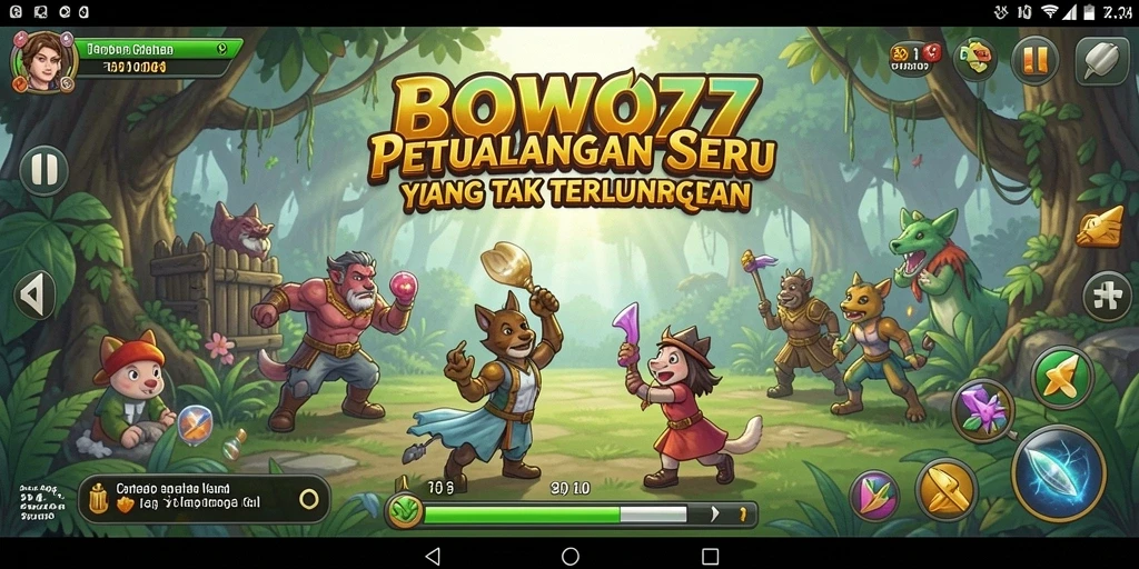 Tampilan gameplay BOWO77 dengan visual yang memukau dan misi seru.