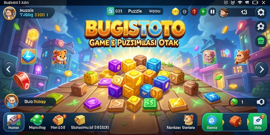 Screenshot gameplay BUGISTOTO menampilkan pemain menyelesaikan teka-teki.