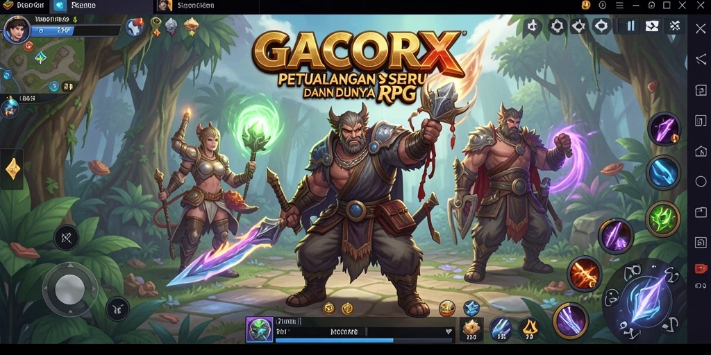 Tangkapan layar utama menunjukkan aksi seru dalam permainan GACORX.