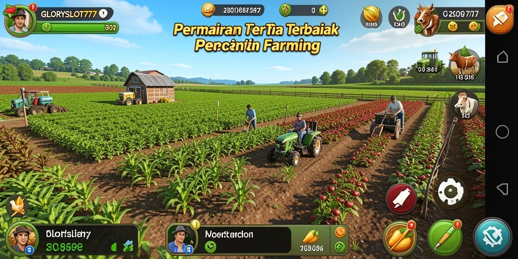 Tampilan gameplay menarik dari GLORYSLOT777 dengan elemen Farming yang menyenangkan.