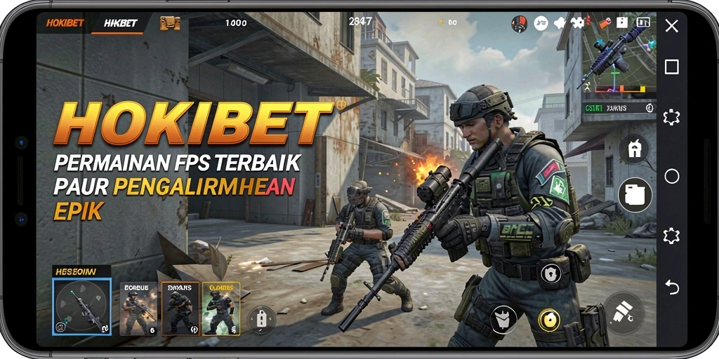 Screenshot gameplay HOKIBET menampilkan aksi tembak-menembak yang epik.