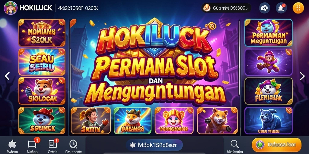 Tampilan menarik gameplay HOKILUCK dengan berbagai tema slot.