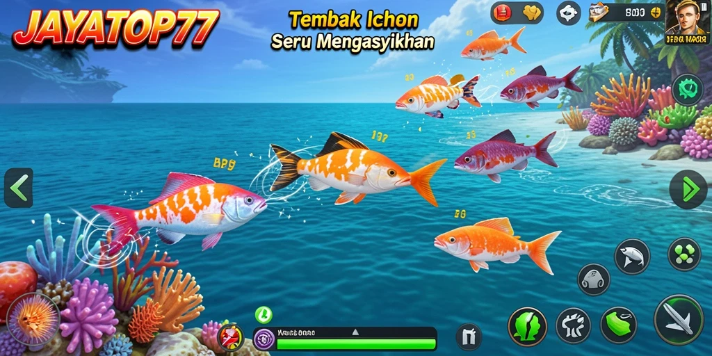 Gameplay seru JAYATOP77 dengan warna-warni ikan yang menawan.