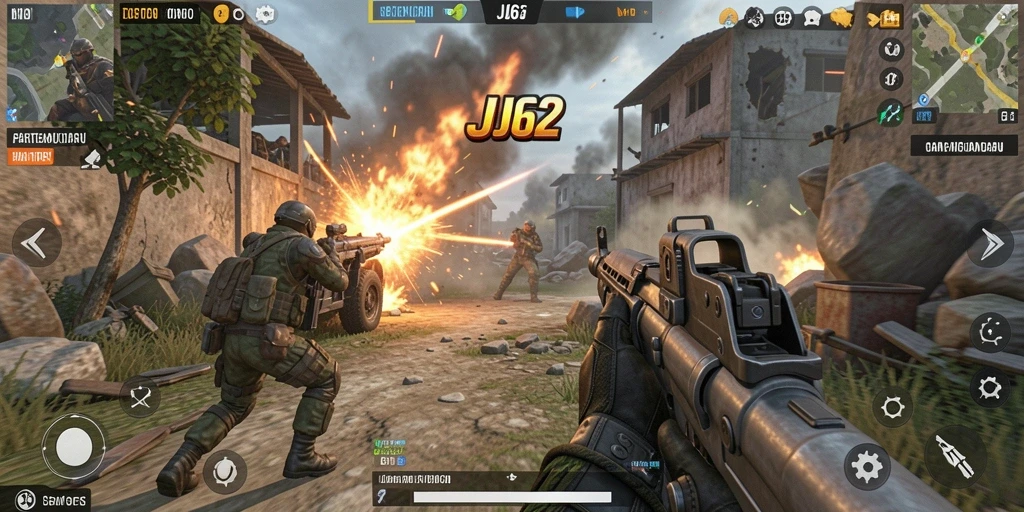 Tangkapan layar utama dari gameplay mendebarkan JJ62 dalam TPS.