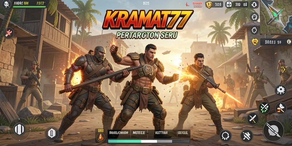 Tampilan seru dari pertempuran di KRAMAT77, asah strategi dan keterampilan.