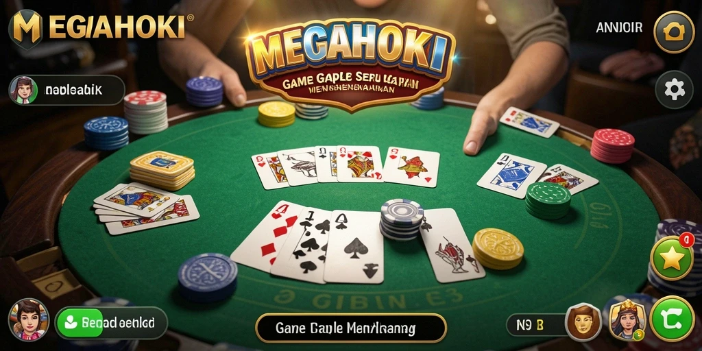 Tampilan seru gameplay Gaple di MEGAHOKI.