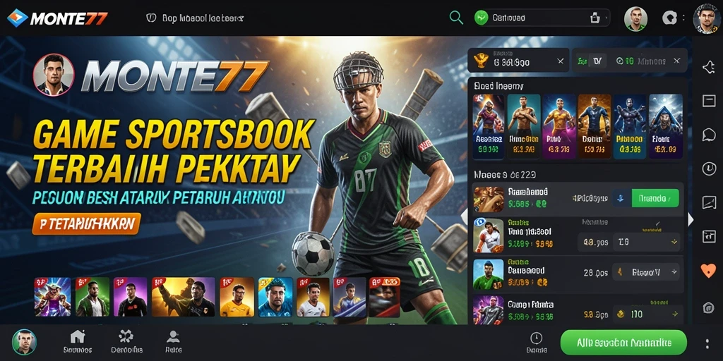 Tampilan menarik dari gameplay taruhan olahraga di MONTE77.