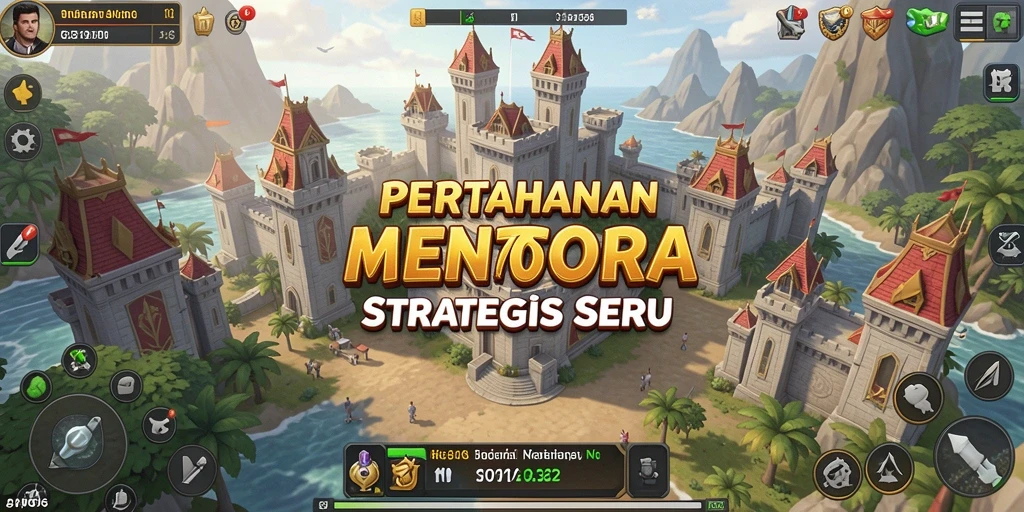 Screenshot N06 menunjukkan aksi intens dalam pertahanan menara.