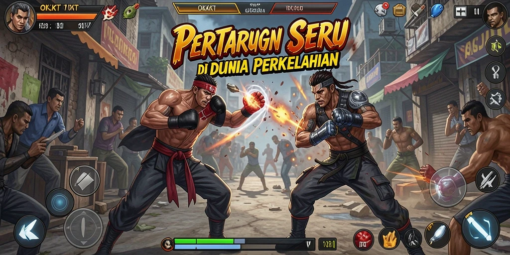 Tampilan menarik dari gameplay pertarungan dalam OKJKT.