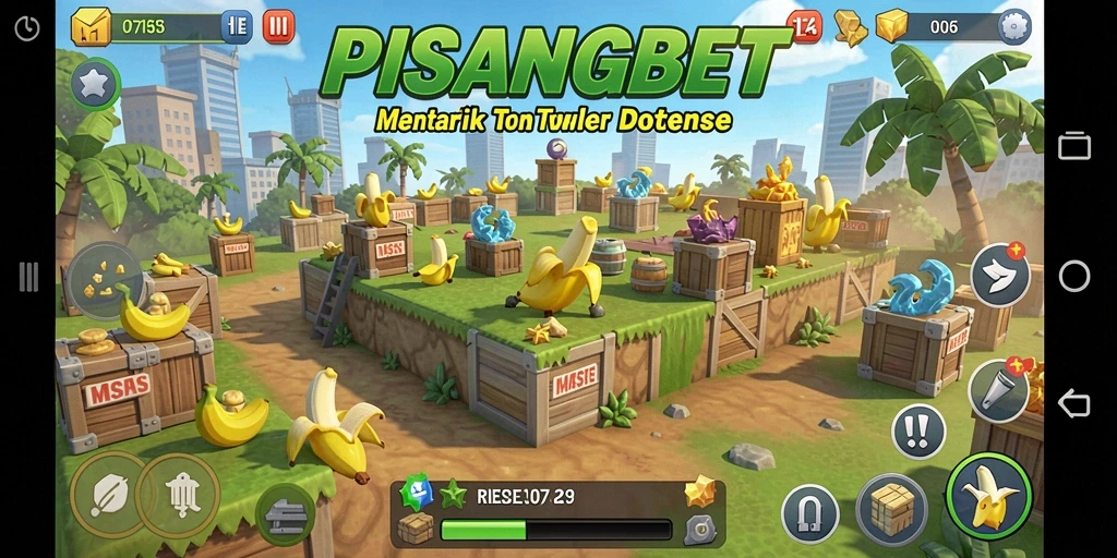 Tangkapan layar gameplay PISANGBET menampilkan menara pertahanan yang strategis.