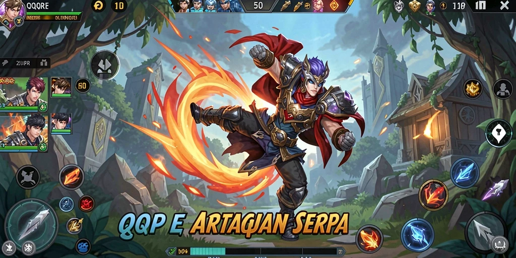 Tangkapan layar gameplay QQRP yang menunjukkan aksi pertarungan tim.