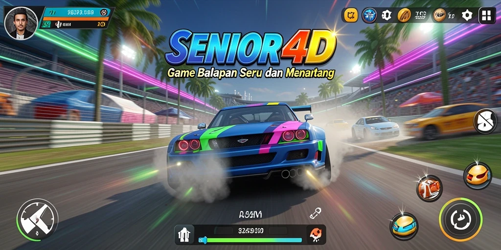 Tampilan elan gameplay balapan yang seru.