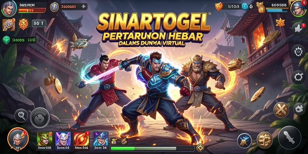 Tampilan aksi seru di SINARTOGEL dengan karakter bertarung.
