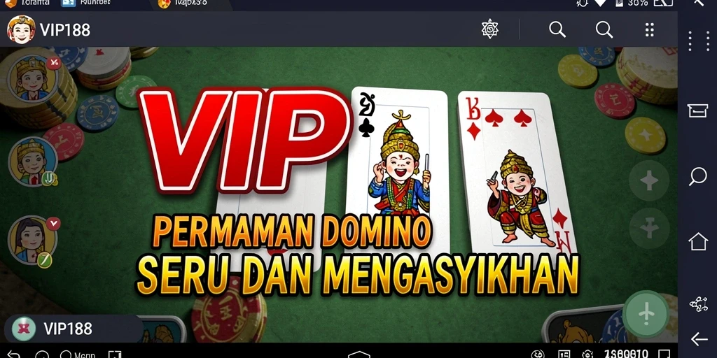 Tampilan utama gameplay Domino di VIP188 yang menarik dan interaktif.
