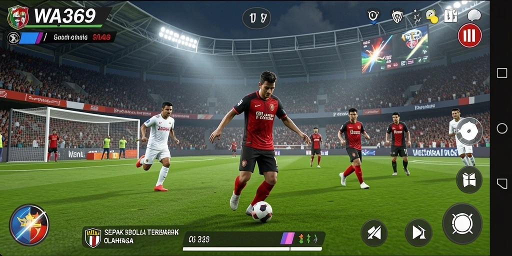Tampilan gameplay menarik dalam game sepak bola WA369.