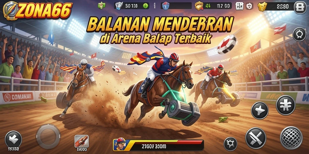 Tangkapan layar gameplay ZONA66 yang menampilkan aksi balapan yang cepat.